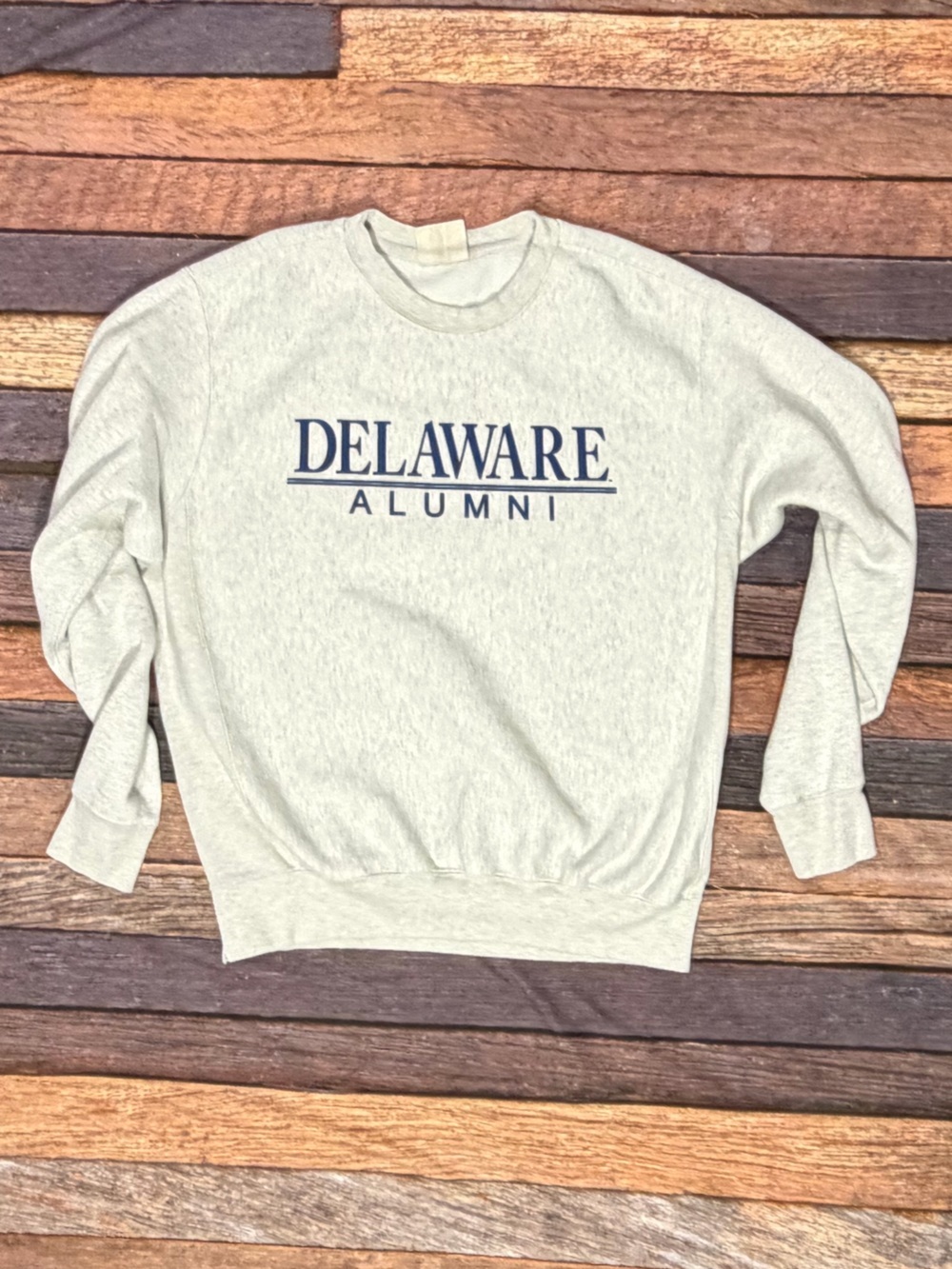Delaware Blue Hens Alumni Collegiate Gray Crewneck Pullover Sweatshirt